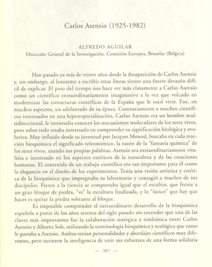 Artículo escrito por Alfredo Aguilar sobre Carlos Asensio