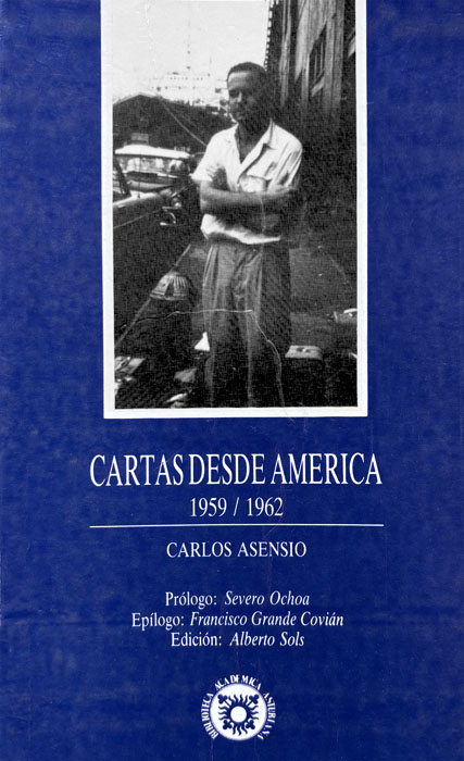 Portada del libro "Cartas desde América 1959/1962 Carlos Asensio"